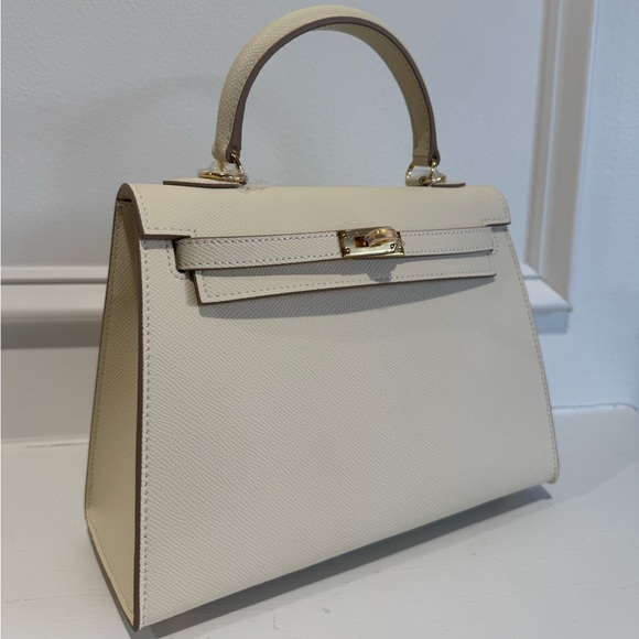 Handbags - 25CM Classic Top Handle Satchel Bag - Creamy White
